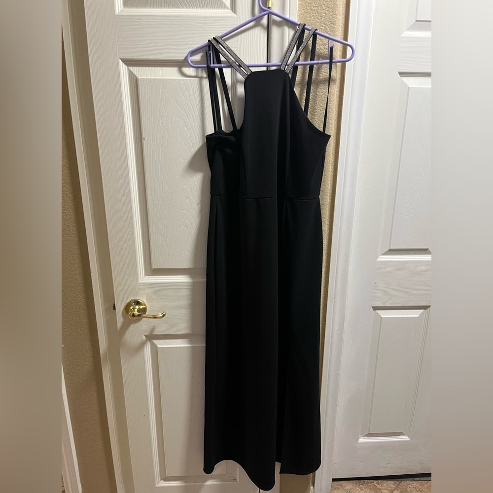Black Dress with Rhinestone Straps